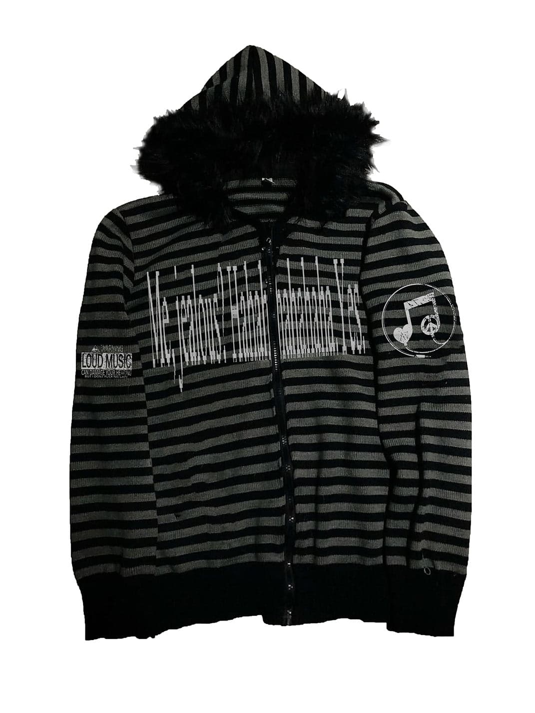 PAIKI | Faux Fur Collar Knit Hoodie